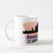 Honolulu Skyline Latitude und Längengrad Kaffeetasse (Links)
