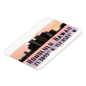 Honolulu Skyline Latitude und Längengrad Magnet (Linke Seite)