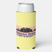 Honolulu Skyline Latitude und Längengrad Selters Dosenkühler (Seltzer Vorderseite)