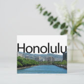 Honolulu Skyline mit Honolulu im Himmel Postkarte (Stehend Vorderseite)