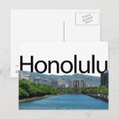 Honolulu Skyline mit Honolulu im Himmel Postkarte (Vorne/Hinten)