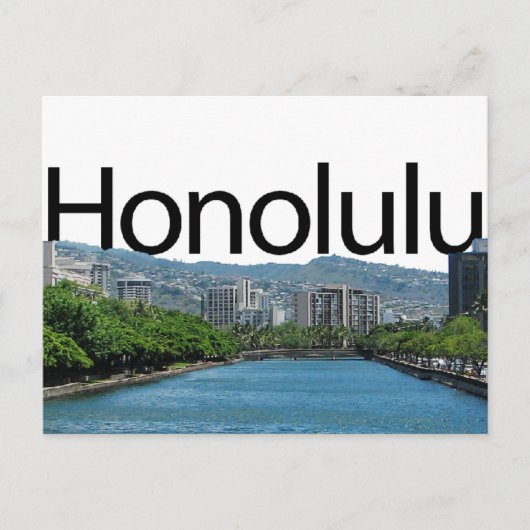 Honolulu Skyline mit Honolulu im Himmel Postkarte (Vorderseite)