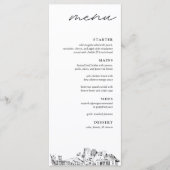 Honolulu Skyline Modern Wedding Dinner Menu Menükarte (Vorderseite)