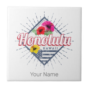 Honolulu Stadt Hawaii Vereinigte Staaten Vintage U Fliese