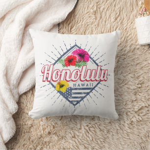 Honolulu Stadt Hawaii Vereinigte Staaten Vintage U Kissen