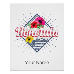 Honolulu Stadt Hawaii Vereinigte Staaten Vintage U Poster