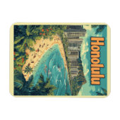 Honolulu - Strand von Urban Hawaii Magnet (Horizontal)