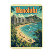 Honolulu - Strand von Urban Hawaii Magnet (Vertikal)