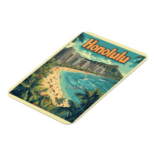 Honolulu - Strand von Urban Hawaii Magnet (Linke Seite)