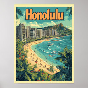 Honolulu - Strand von Urban Hawaii Poster