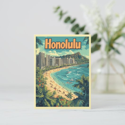 Honolulu - Strand von Urban Hawaii Postkarte (Stehend Vorderseite)
