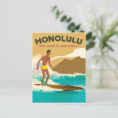 Honolulu, Surfen auf Meereswellen Postkarte (Stehend Vorderseite)