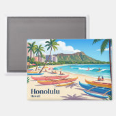 Honolulu USA Magnet (Vorderseite/Rückseite)