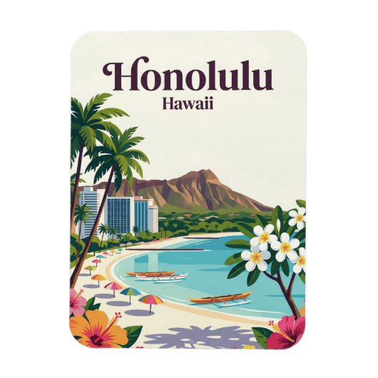 Honolulu USA Magnet (Vertikal)