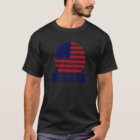 HONOLULU USA Name US-Flagge 1 T-Shirt (Vorderseite)