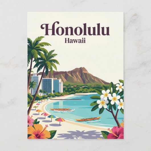 Honolulu USA Postkarte (Vorderseite)