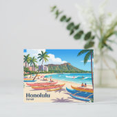 Honolulu USA Postkarte (Stehend Vorderseite)