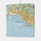 Honolulu Vintage Karte Keramikornament (Links)