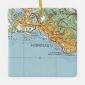 Honolulu Vintage Karte Keramikornament (Vorderseite)