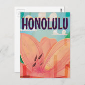 honolulu Vintage Travel Poster Postkarte (Vorne/Hinten)