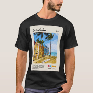 Honolulu Vintage-Wasserfarben-Reise T-Shirt