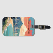 Honolulu Waikiki Beach Hawaii Panorama View Beach Gepäckanhänger (Vorderseite (Horizontal))