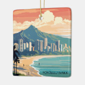 Honolulu Waikiki Beach Hawaii Panorama View Beach Keramikornament (Links)