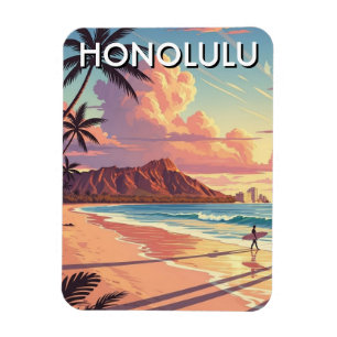 Honolulu Waikiki Beach Oahu Hawaii Reise Magnet