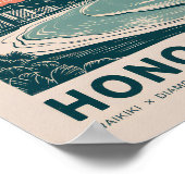 Honolulu Waikiki Diamond Leiter Landschaftlich Ret Poster (Ecke)