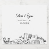 Honolulu Wedding Champagne Label Schaumweinetikett (Einzelnes Label)