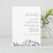 Honolulu Wedding Elegant Skyline Einladung (Stehend Vorderseite)