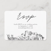 Honolulu Wedding Minimalistisch Sketch UAWG Begleitkarte (Vorderseite)