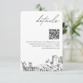 Honolulu Wedding Modern Details QR Code Begleitkarte (Stehend Vorderseite)