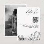 Honolulu Wedding Modern Details QR Code Begleitkarte (Vorne/Hinten)