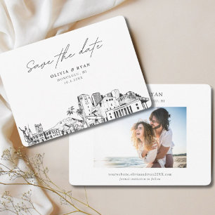 Honolulu Wedding Modern Save the Date Einladung