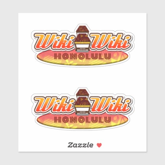 Honolulu Wiki-Wiki Shuttle Bus Aufkleber (Blatt)
