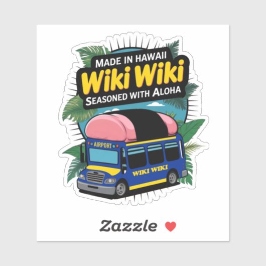 Honolulu Wiki-Wiki Shuttle Bus  Sticker (Blatt)