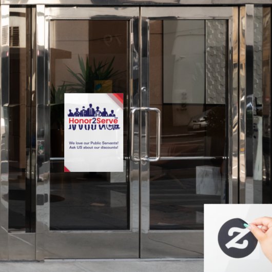 Honor2Serve Window Clying Fensteraufkleber (Büro Tür)