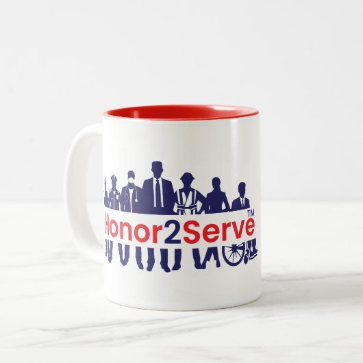 Honor2Serve Zweifarbige Tasse (Vorderseite Links)