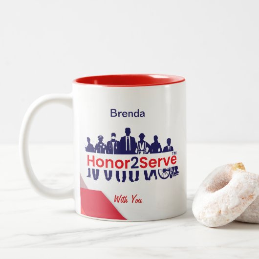 Honor2Serve Zweifarbige Tasse (Mit Donut)