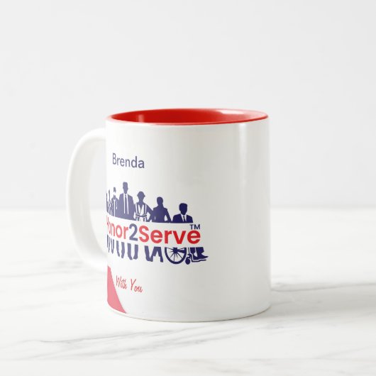 Honor2Serve Zweifarbige Tasse (Vorderseite Links)