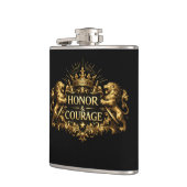 Honor and Courage Black Stainless Steel Hip Flask Flachmann (Links)