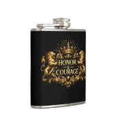 Honor and Courage Black Stainless Steel Hip Flask Flachmann (Rechts)