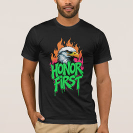 Honor First Bald Eagle T - Shirt Patriotic USA