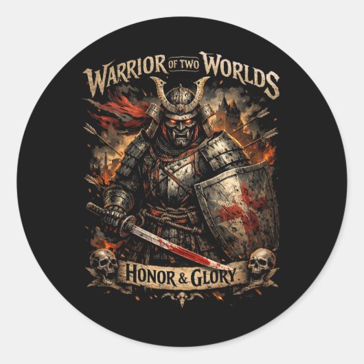 Honor & Glory Runder Aufkleber (Vorderseite)