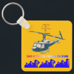 Honor in every thread light orange yellow schlüsselanhänger<br><div class="desc">**Honor in Every Thread** art design depicts a powerful scene of an American military helicopter deploying soldiers onto the battlefield while brave troops salute in respect to veterans. Symbolizing courage, duty, and national pride, the artwork celebrates the sacrifice and strength of heroes, transforming products into meaningful tributes to service and...</div>