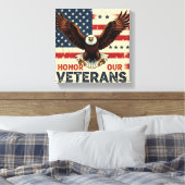 Honor Our Veteran Stretched Canvas Print Leinwanddruck (Insitu (Schlafzimmer))