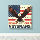 Honor Our Veteran Stretched Canvas Print Leinwanddruck (Insitu (Holzboden))