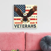 Honor Our Veteran Stretched Canvas Print Leinwanddruck (Insitu (Wohnzimmer))