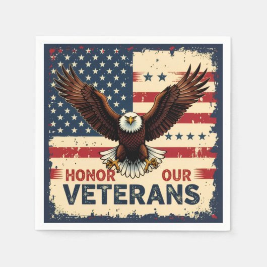  Honor Our Veterans Standard Cocktail Napkins Serviette (Vorderseite)